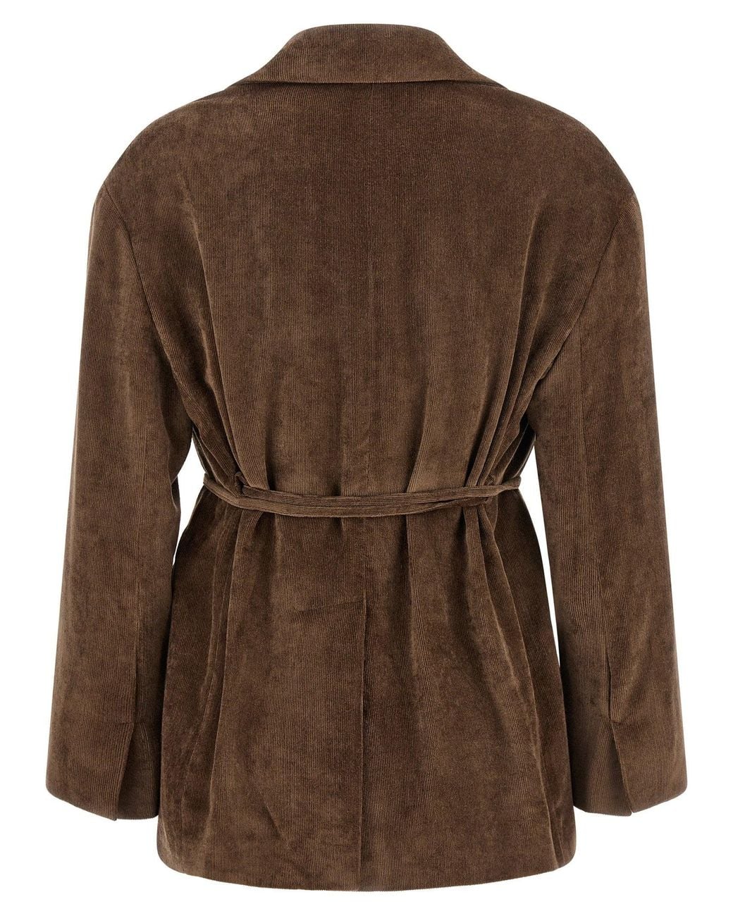 Brunello Cucinelli Brown Microribbed Cashmere Blend Velvet Blazer