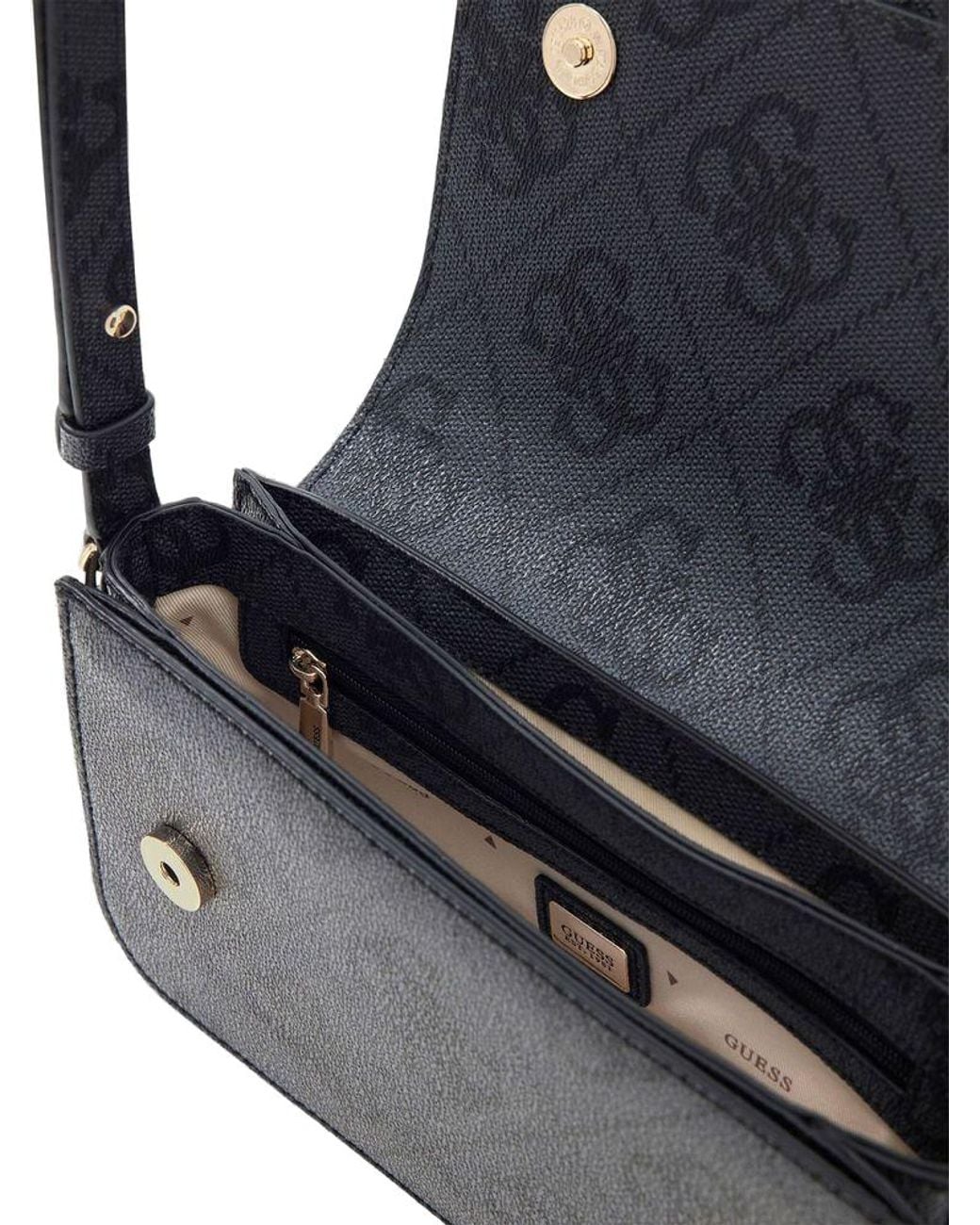 Guess Black Guess Logo-Hardware Convertible Crossbody Bag