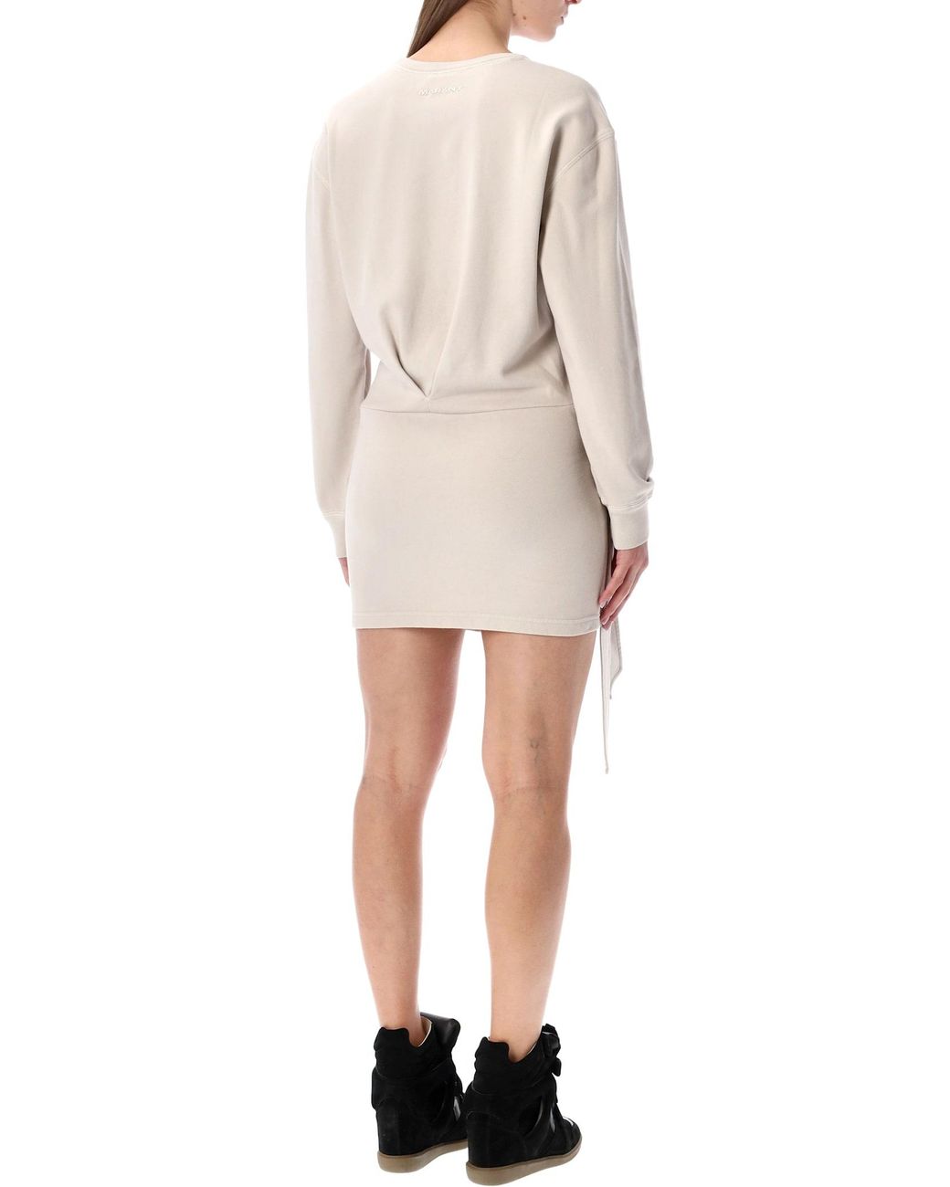 Isabel Marant Natural Zae Cotton Mini Sweatshirt Dress