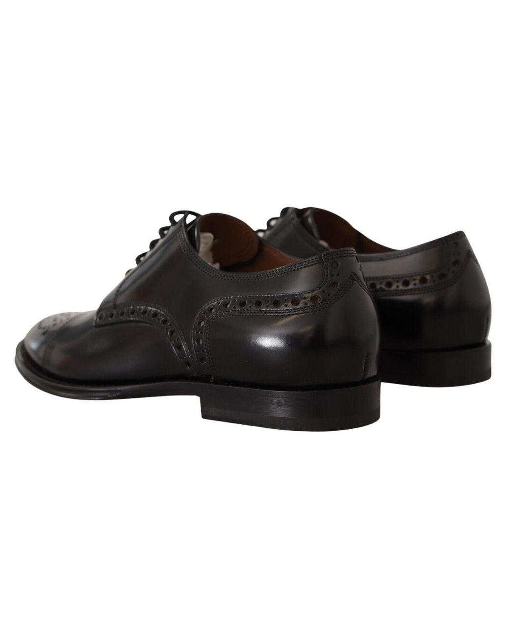 Dolce & Gabbana Black Leather Wingtip Mens Formal Derby Shoes for men