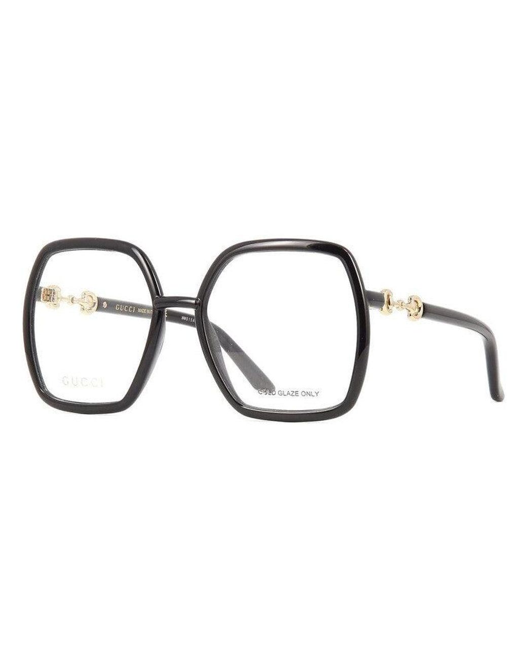 Gucci Metallic Eyeglasses Rectangle Full Rim, Frame And Clear Demo Lenses Lens Gg0890O001 Sunglasses