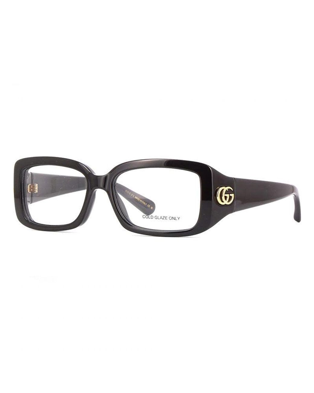 Gucci Black Eyeglasses Rectangle Full Rim, Frame And Clear Demo Lenses Lens Gg1406O001