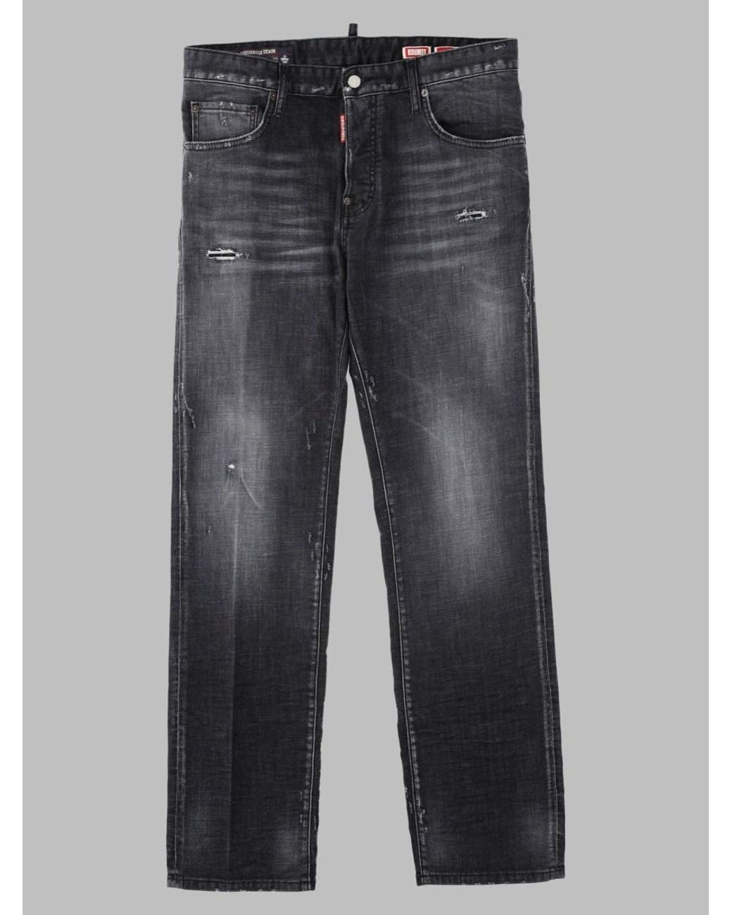 DSquared² Gray 642 Loose-Fit Jeans Cotton Elastane for men