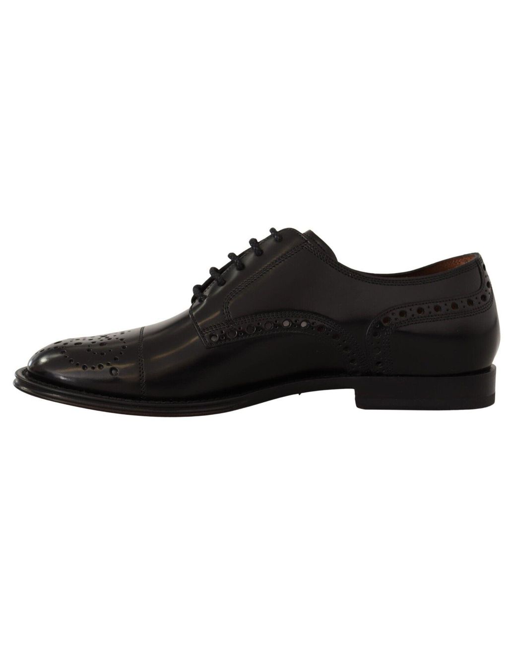 Dolce & Gabbana Black Leather Wingtip Mens Formal Derby Shoes for men