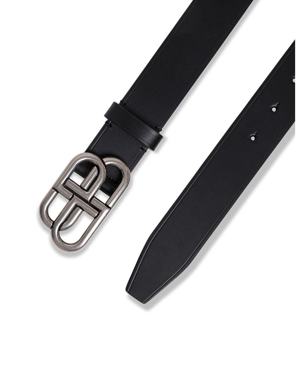 Balenciaga Black Belt With Bb Buckle, Leather Calf for men