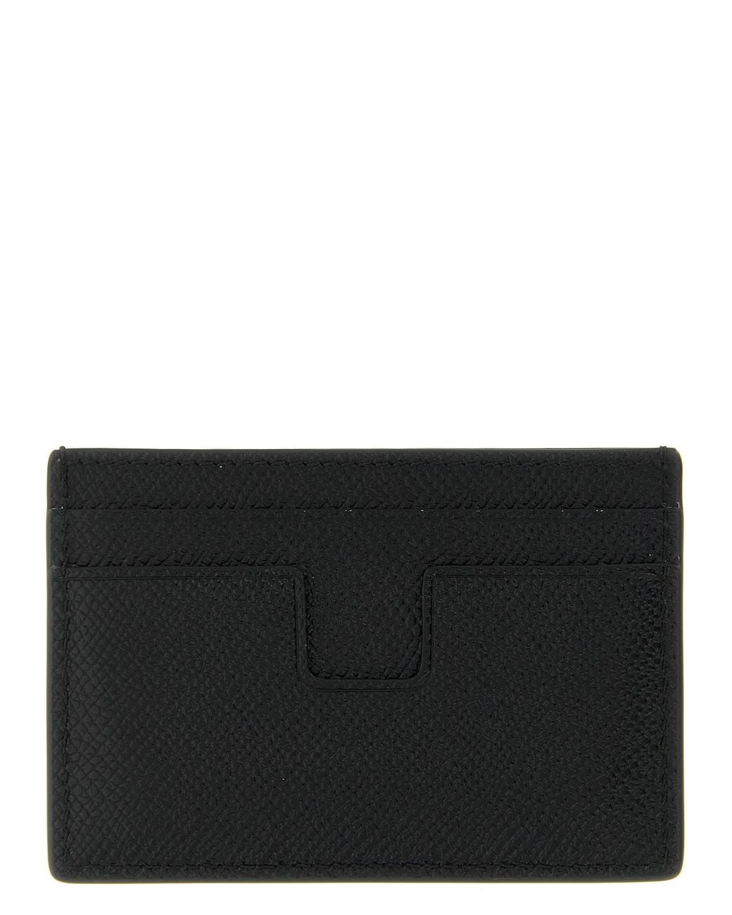 Tom Ford Black Small Grain Leather Cardholder for men