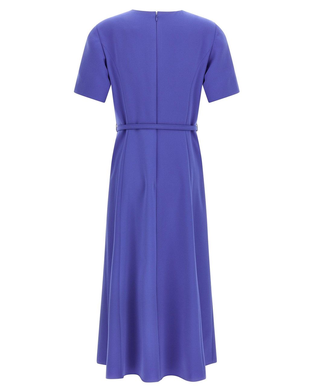 Carolina Herrera Purple Draped Stretch Crêpe Midi Dress