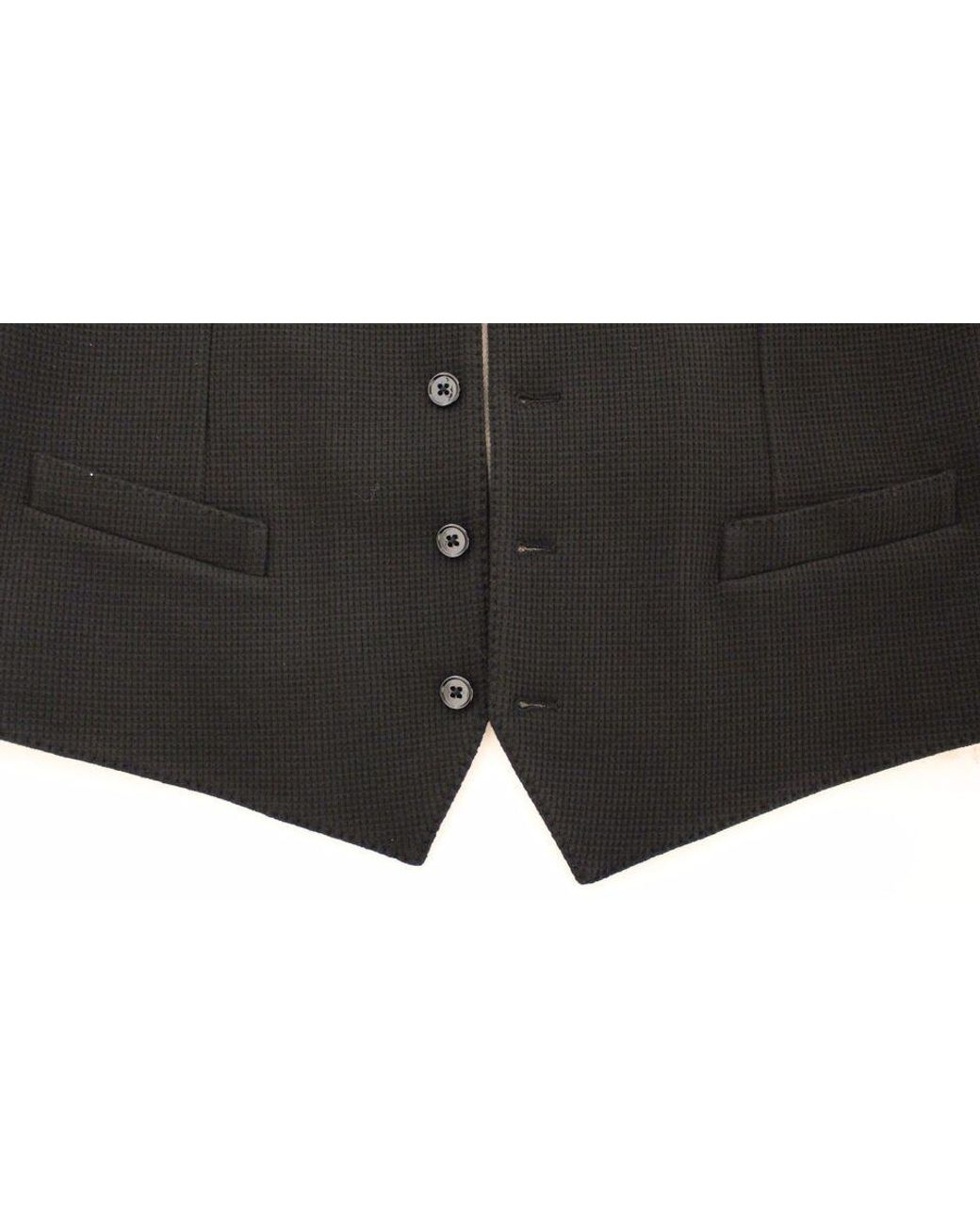 Dolce & Gabbana Black Cotton Dress Vest Blazer Jacket Silk for men