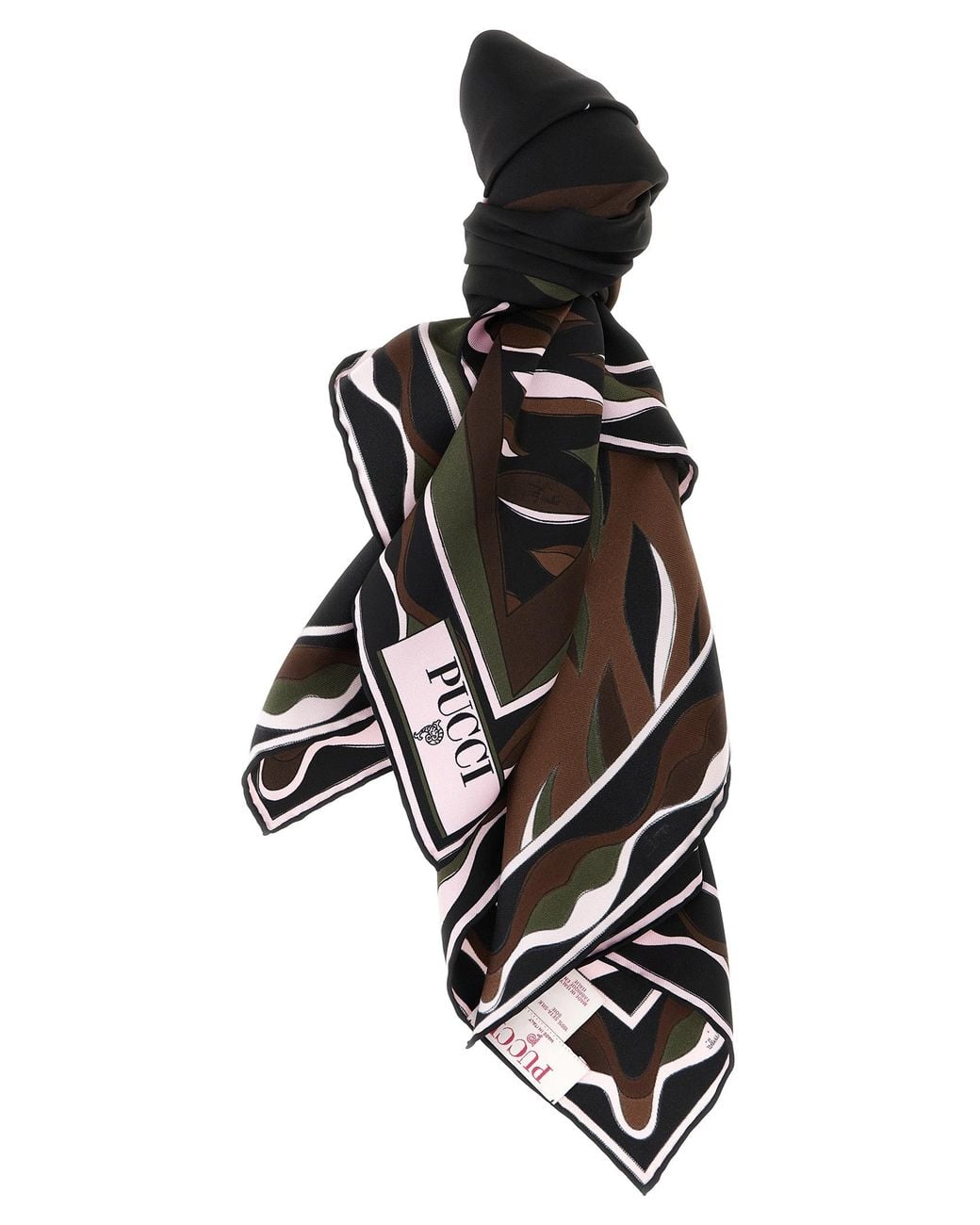 Emilio Pucci White Emilio Pucci Fiamme Nawaho Silk Twill Scarf