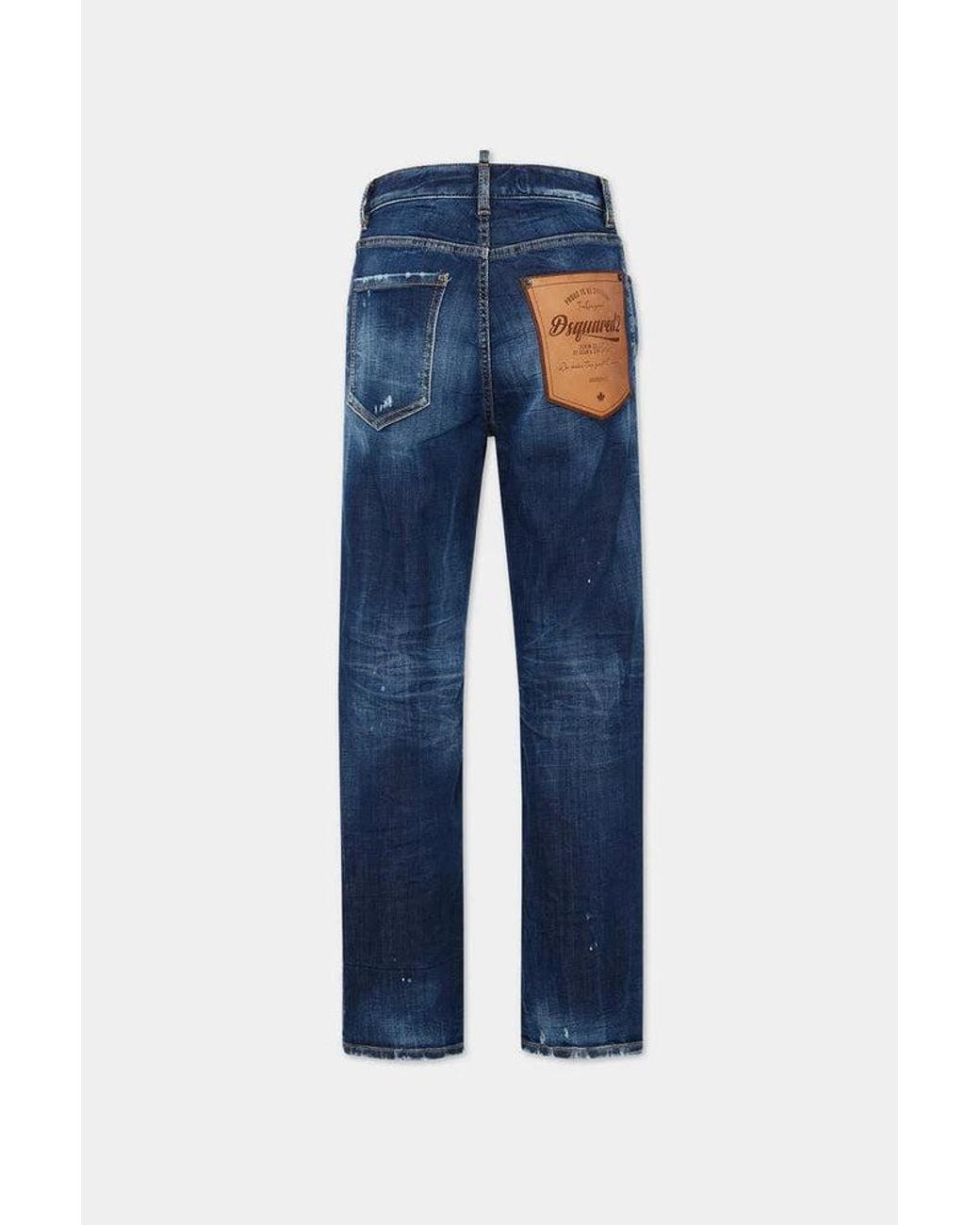 DSquared² Blue Dsquared2 Distressed Denim Jeans