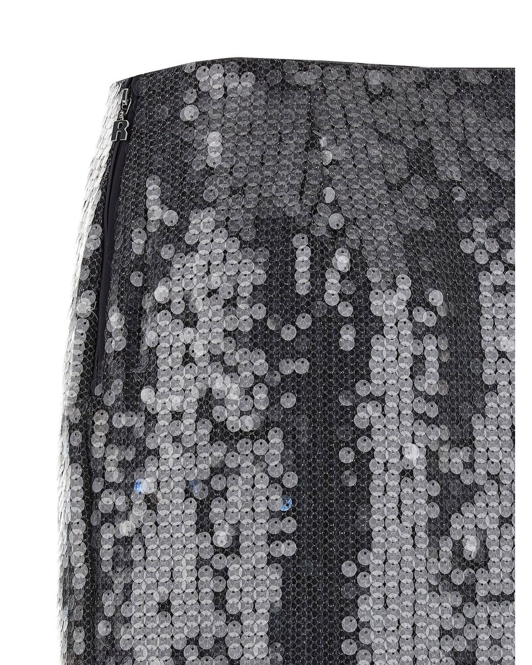 ROTATE BIRGER CHRISTENSEN Gray Sequin Midi Skirt