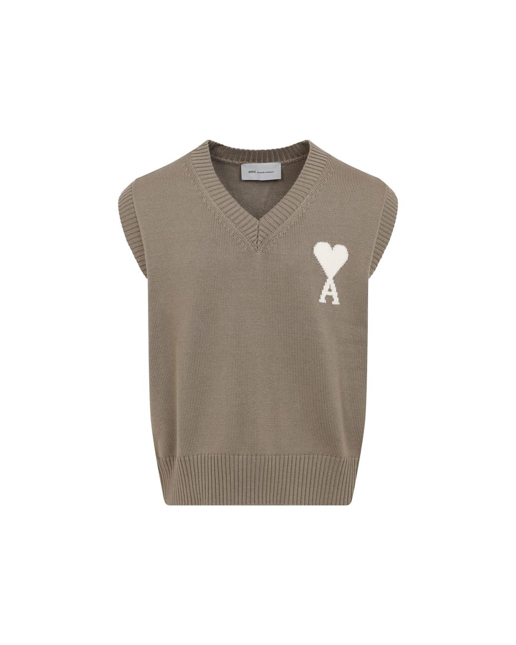 AMI Natural Ami Wool And Cotton Vest for men