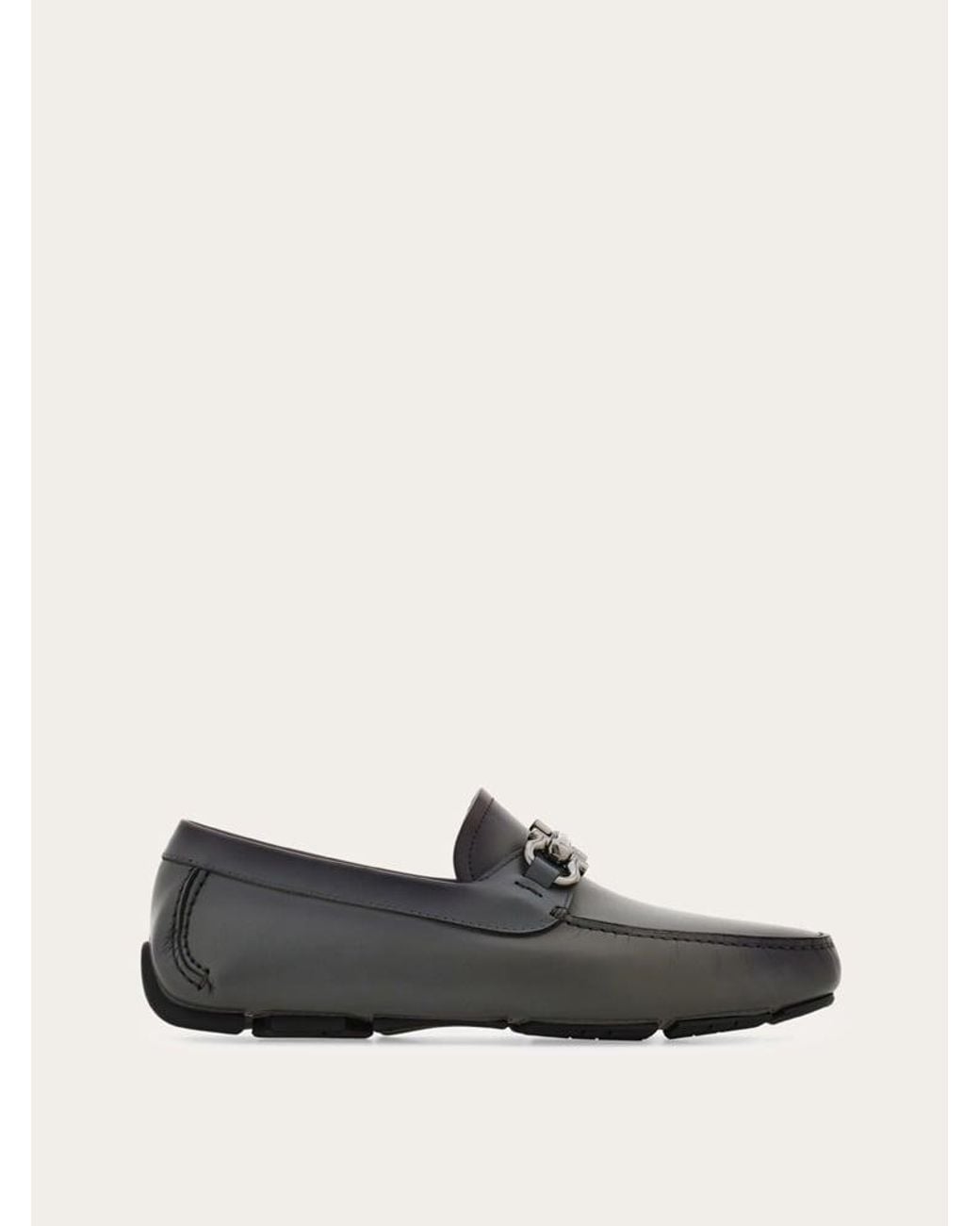 Ferragamo White Calf Leather Loafers for men