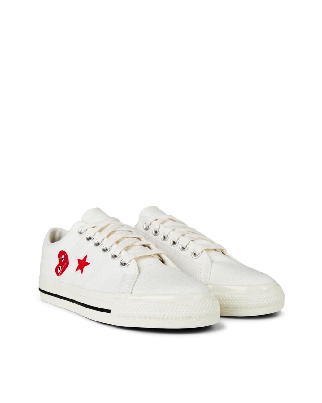 Comme des Garçons White Comme Des Garã§Ons Play X Converse One Star Ox Sneakers Shoes