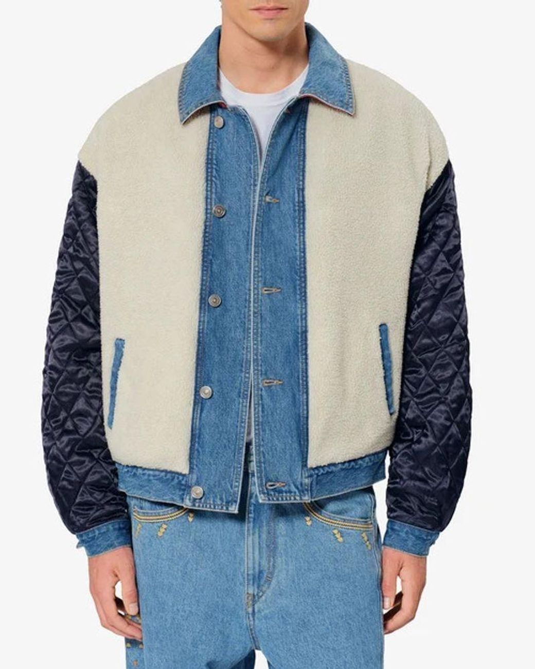 Isabel Marant Blue Marant Denim And Quilted Wool-Blend Jacket
