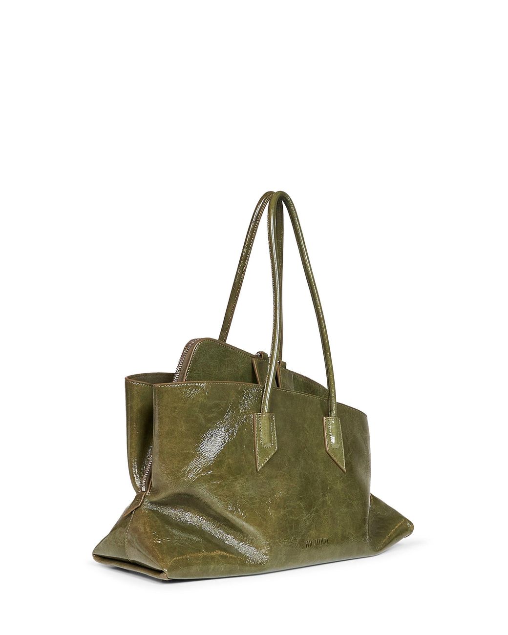 The Attico Green "La Passeggiata Medium" Top Handle Bag