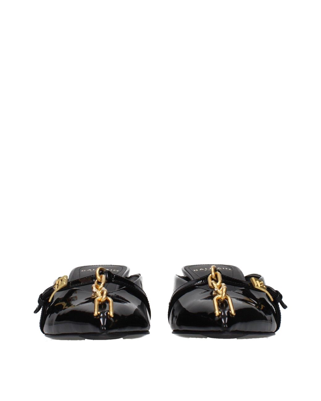 Balmain Black Leather Platform Sandals