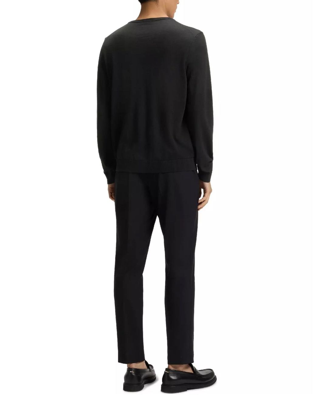 Boss Black Melba V-Neck Virgin Wool Sweater Clothing Knitwear for men