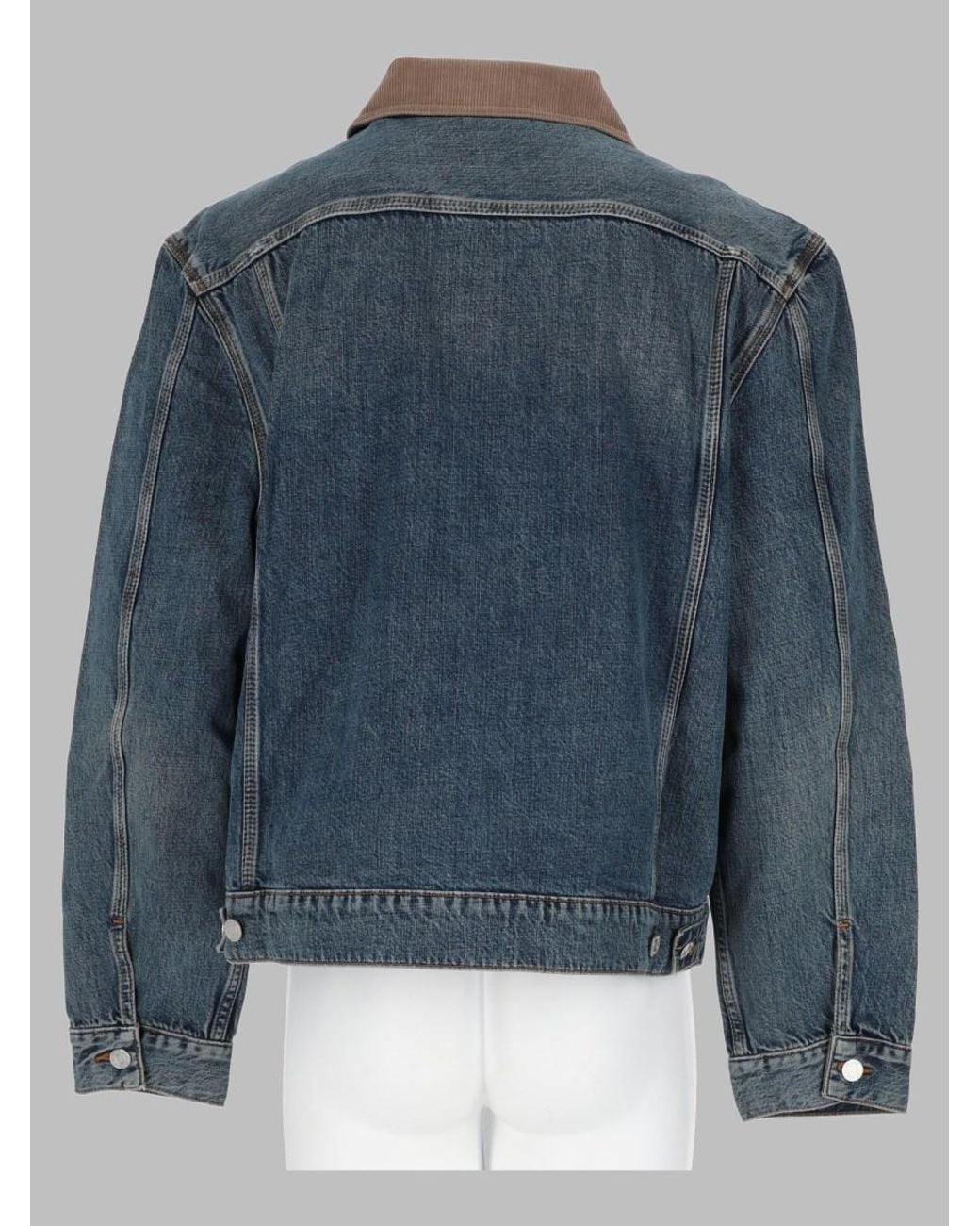 FRAME Blue Trucker Jacket With Zip Cotton for men