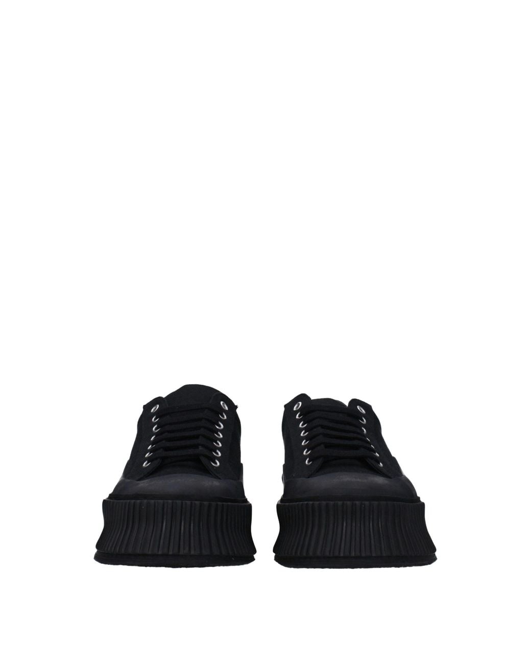 Jil Sander Black Fabric Platform Sneakers for men