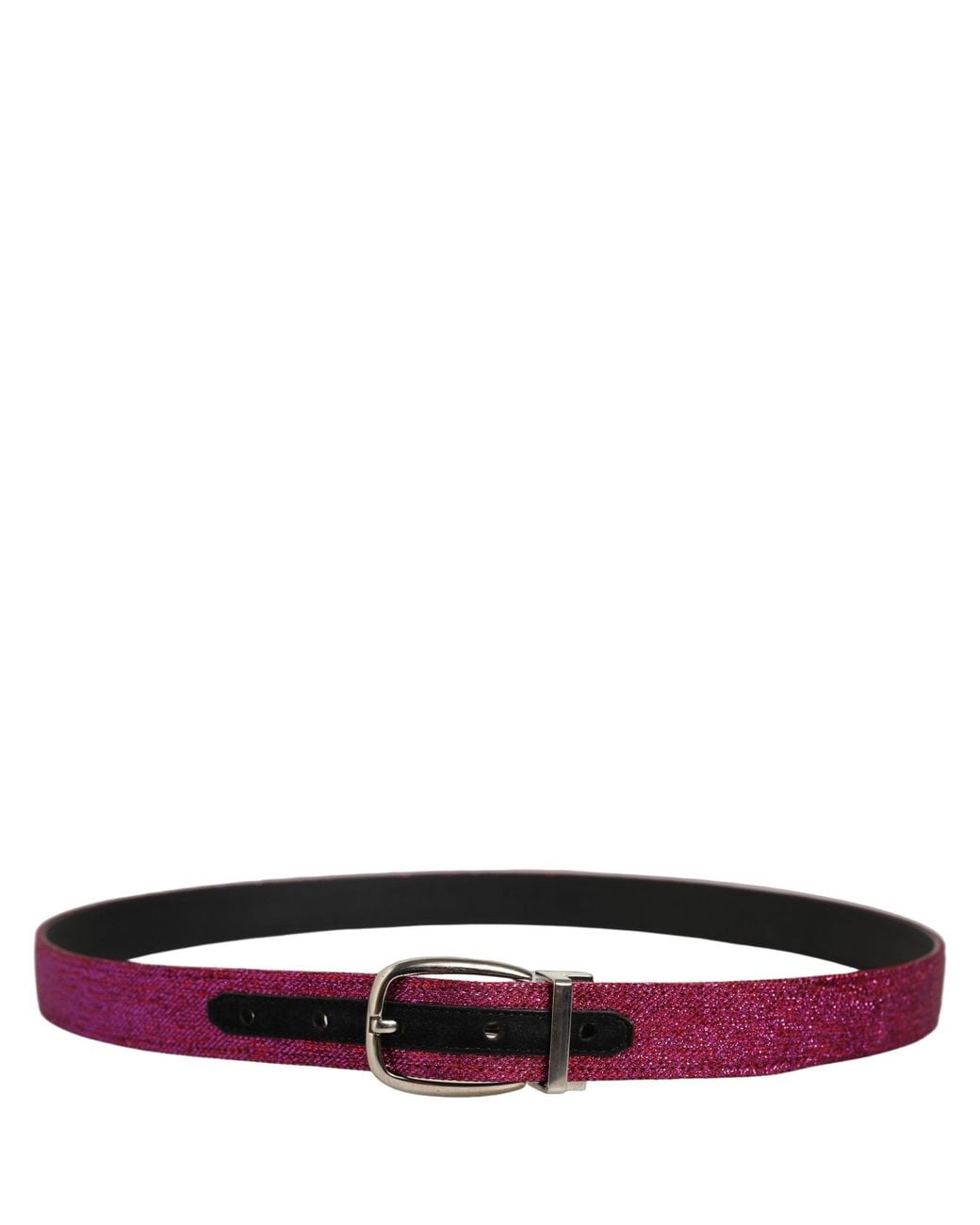 Dolce & Gabbana Purple Glitter Metal Buckle Belt Leather for men