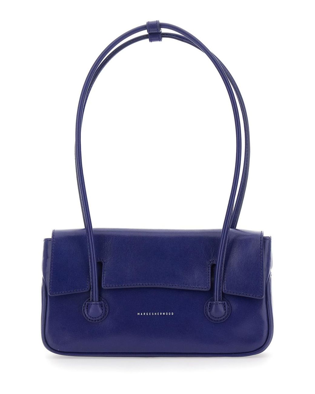 MARGE SHERWOOD Blue Shoulder Bag Shiny Leather Cow
