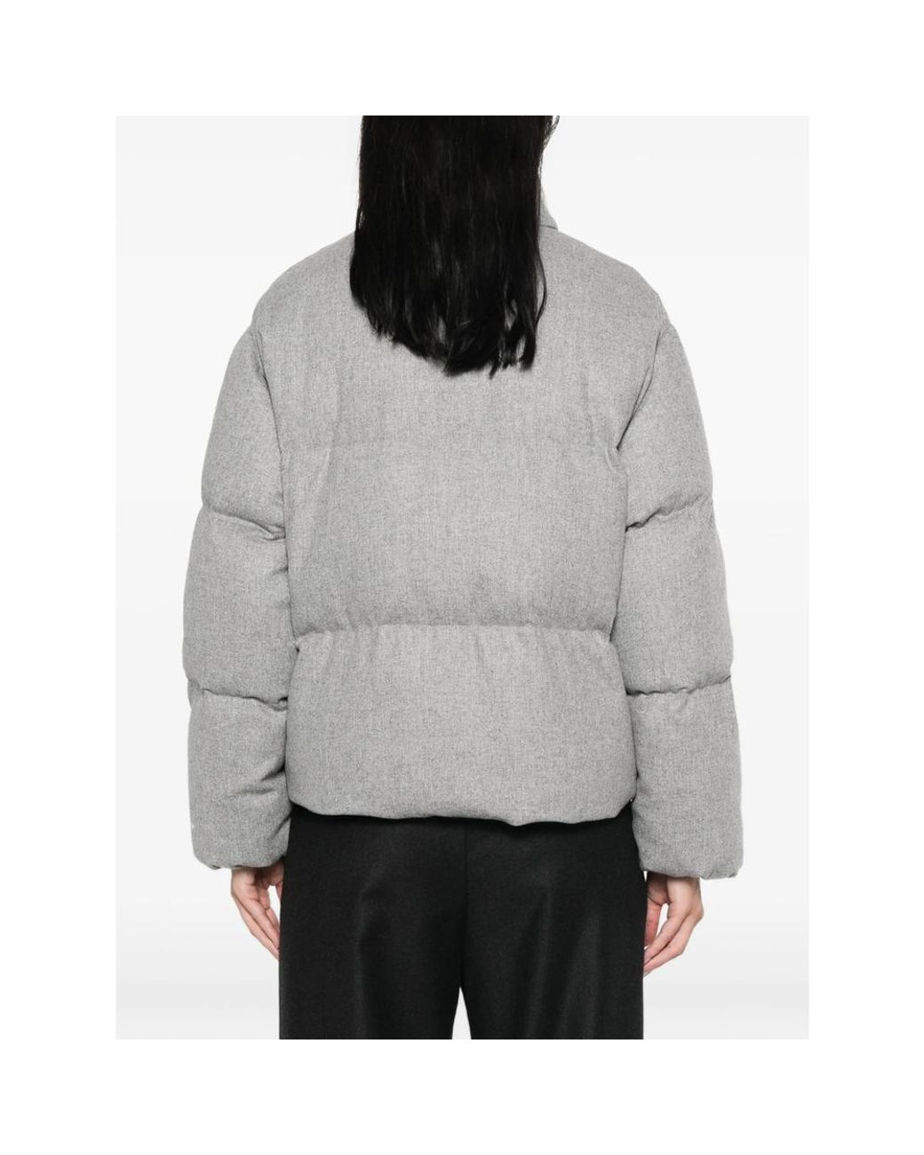 Panicale Gray Puffer Jacket Wool And Cashmere
