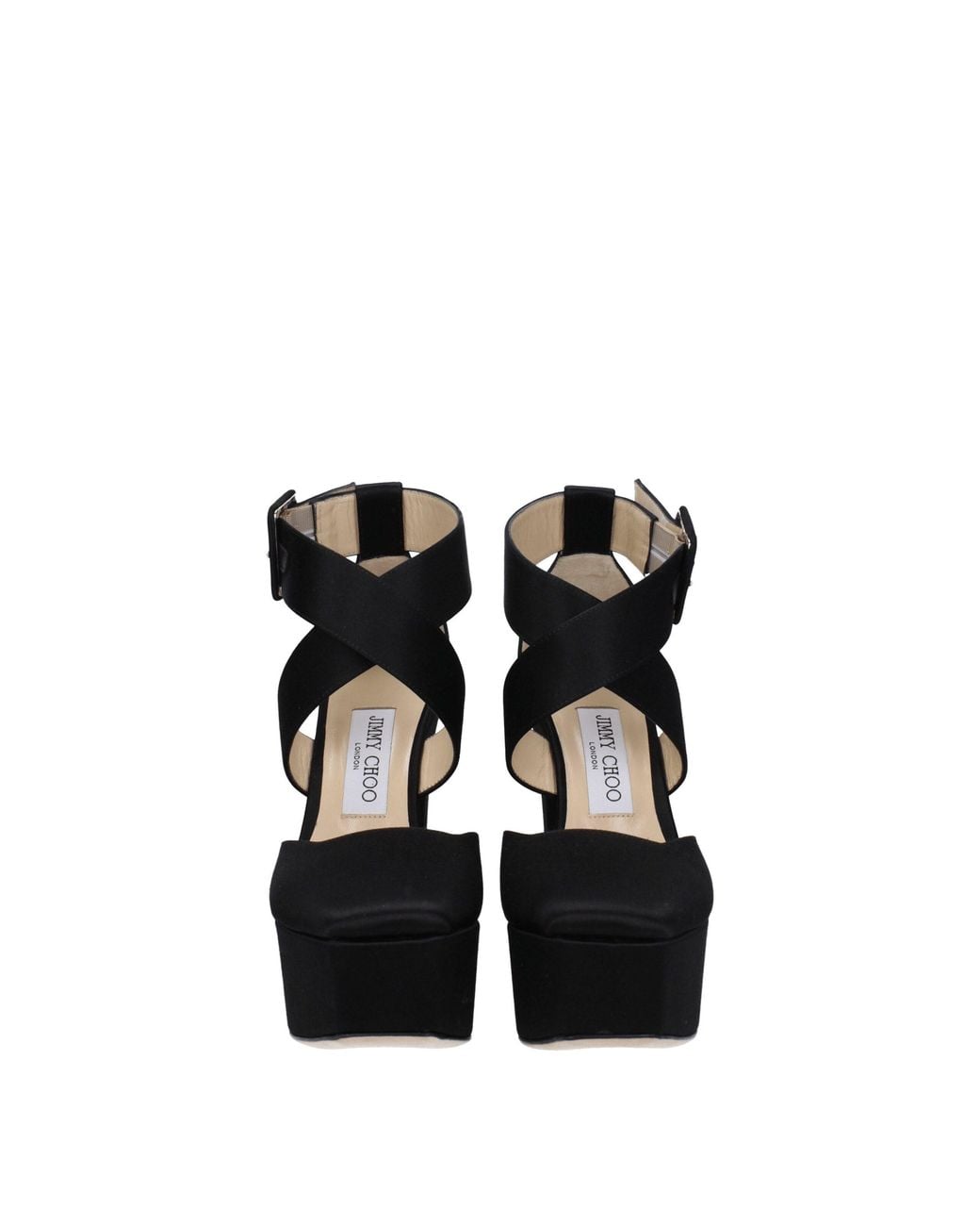 Jimmy Choo Black Satin Sandal