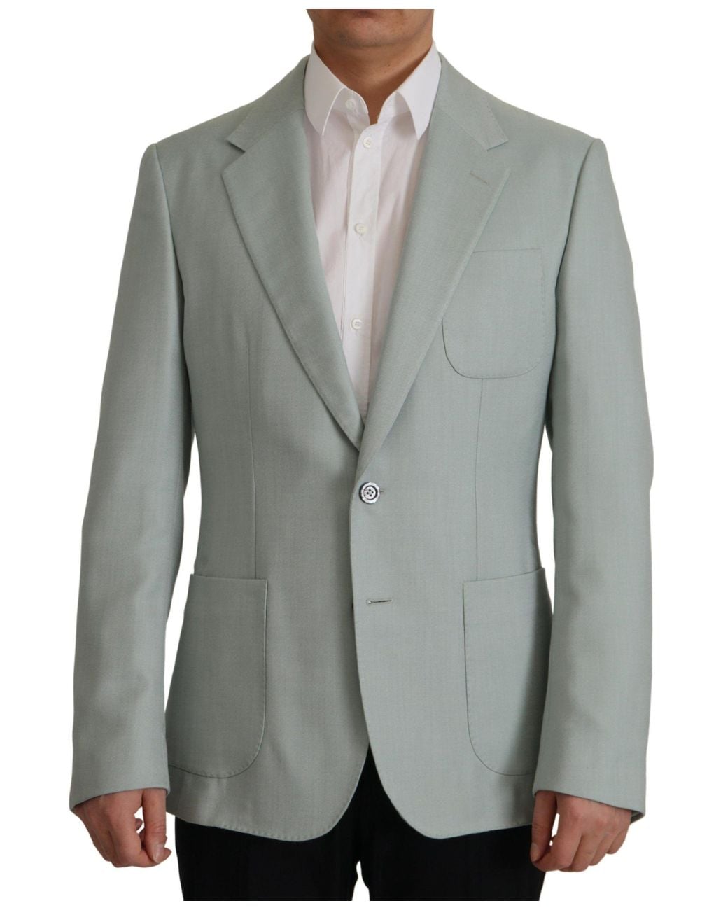 Dolce & Gabbana Gray Elegant Slim Fit Cashmere Silk Blazer Jacket for men