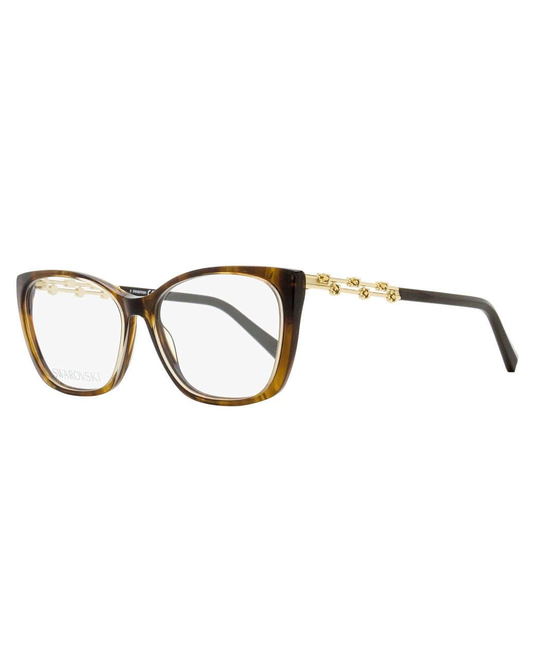 Swarovski Black Soft Rectangular Eyeglasses Sk5383 047 54Mm Plastic (Acetate)/Metal