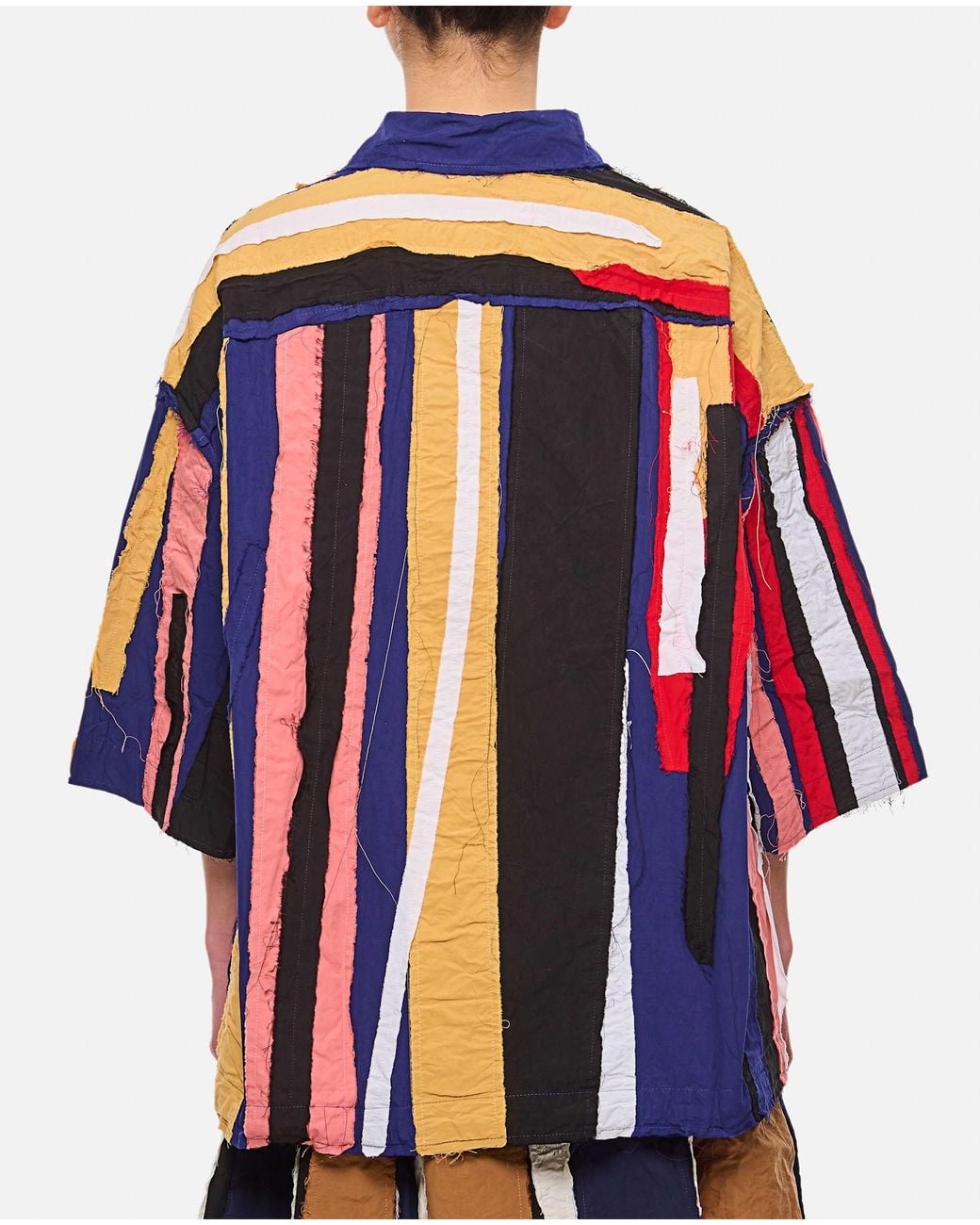 Casey Casey Red April Shirt-Stripe Patchwork