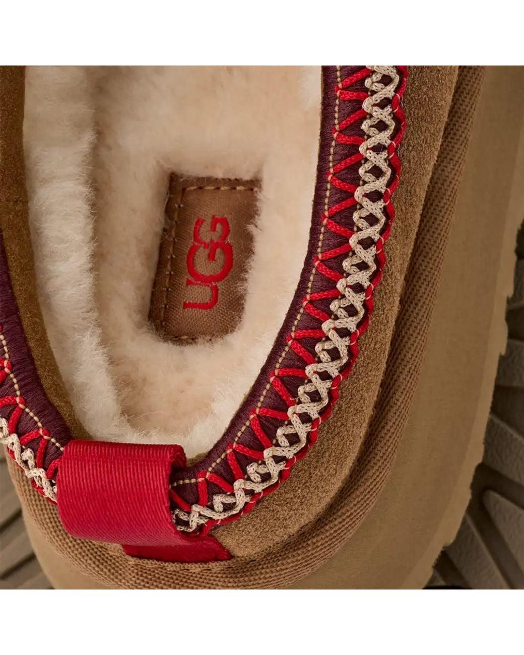 Ugg Black Ugg Sheepskin Lined Slipper — Chestnut