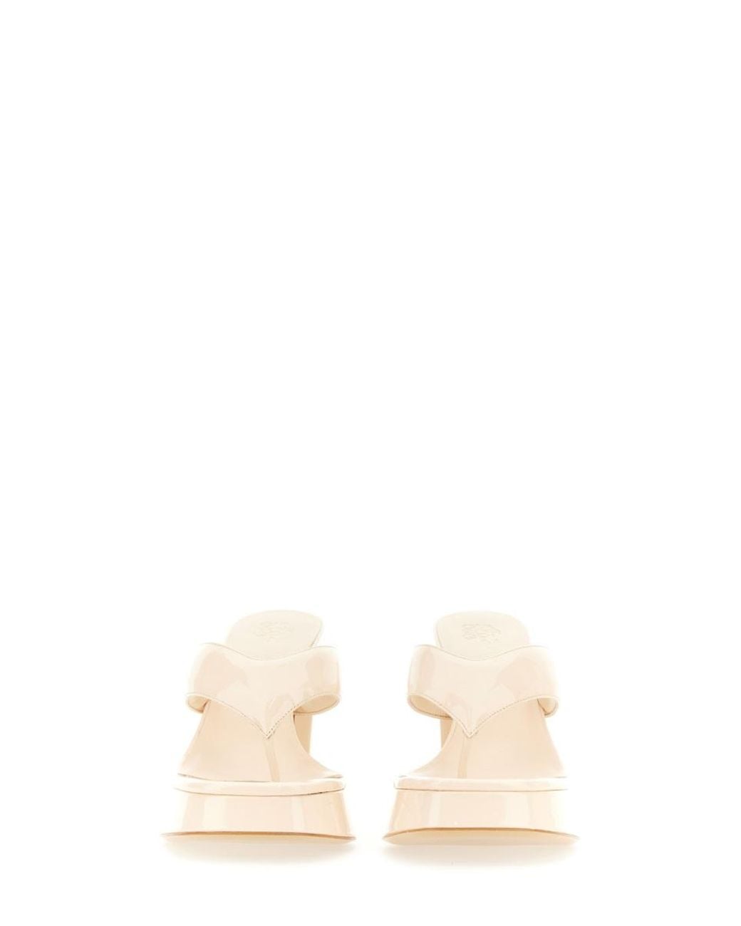 Gia Borghini Natural Patent Sandal Leather