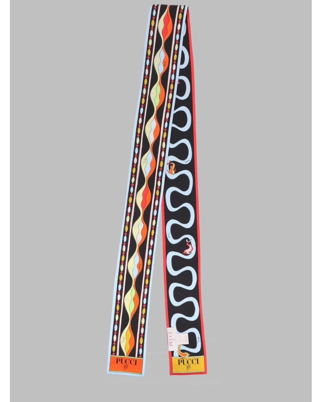 Emilio Pucci White Printed Silk Bandeau Scarf Scarfs