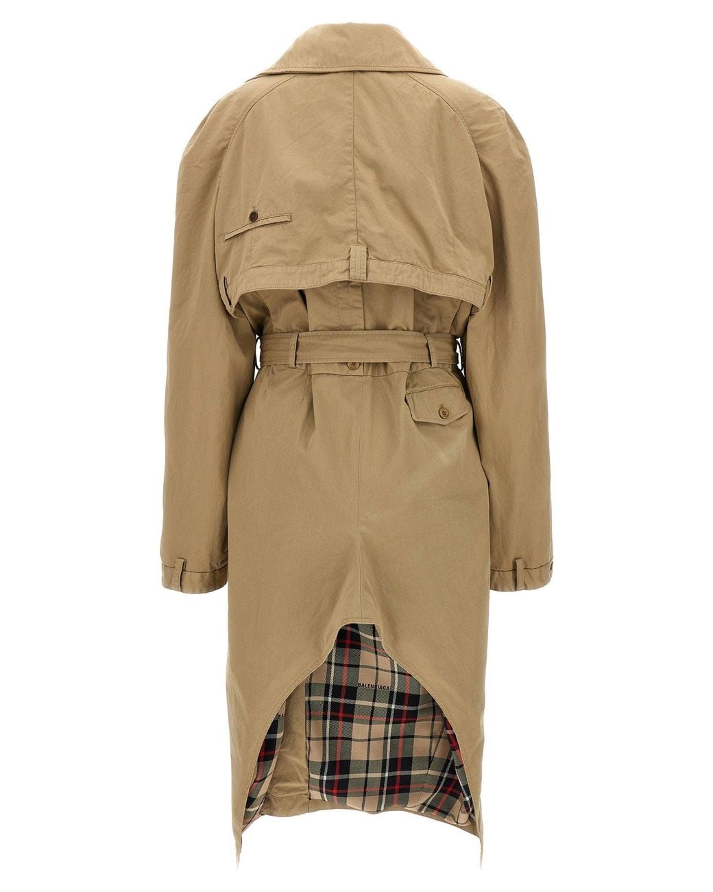 Balenciaga Natural Deconstructed Cotton Twill Trench Coat