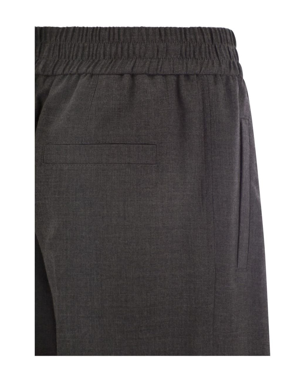 Brunello Cucinelli Gray Dark Wool Relaxed Trousers