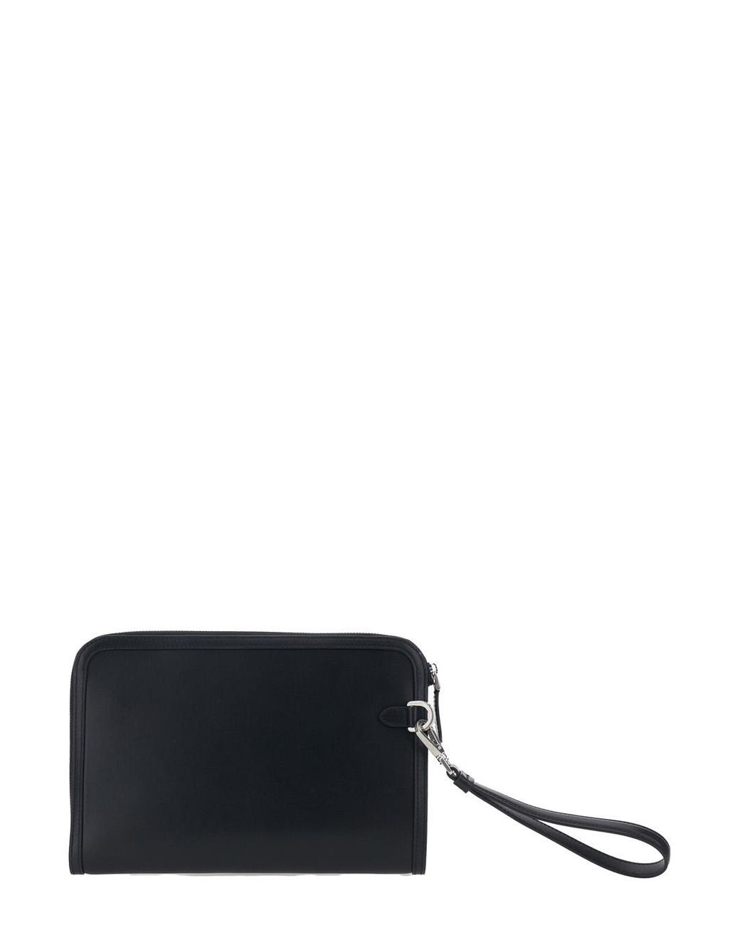 Dolce & Gabbana White Clutch With Woven Motif On The Front Abd Removable Wrist Strap for men