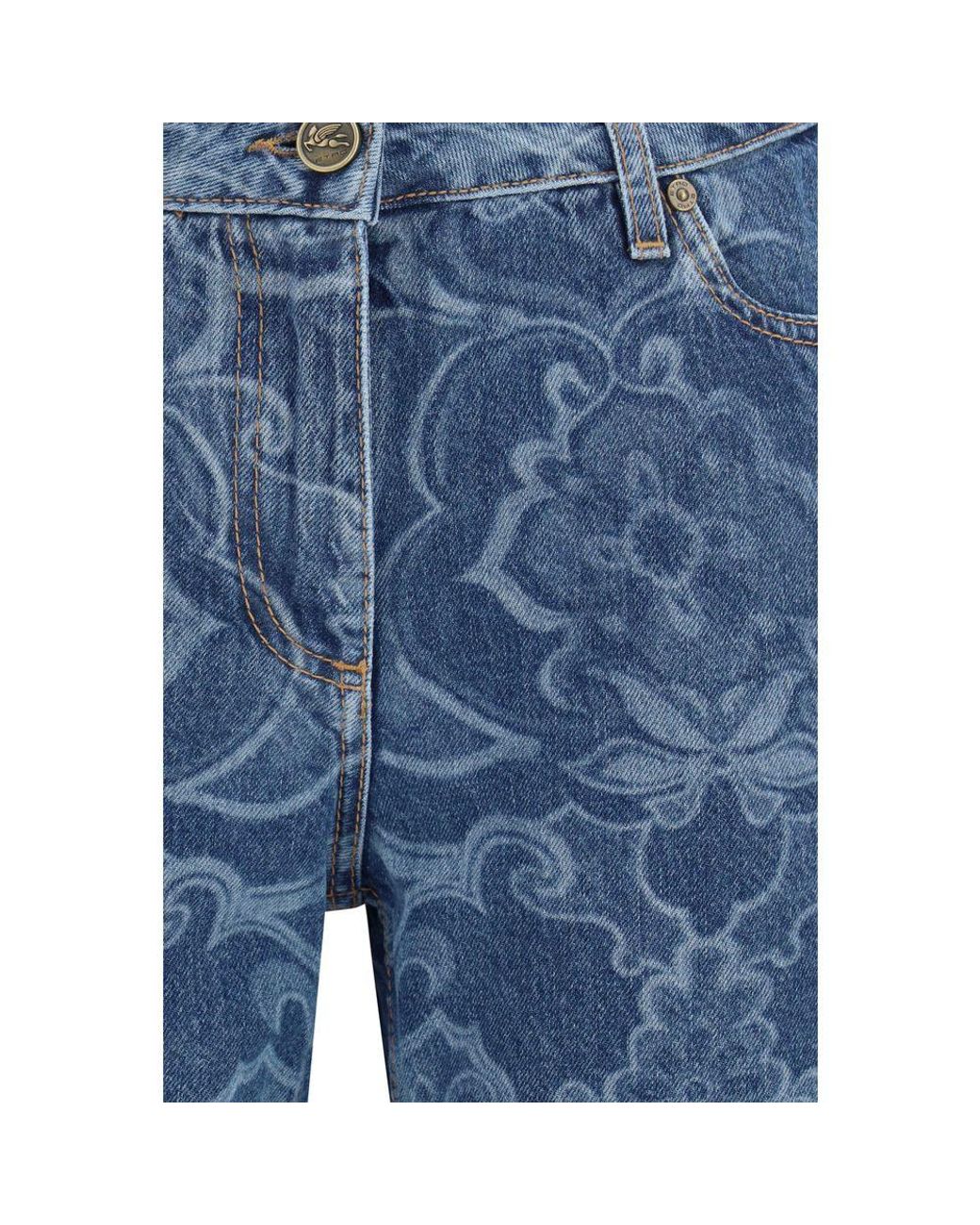 Etro Blue Cotton Flared Jeans