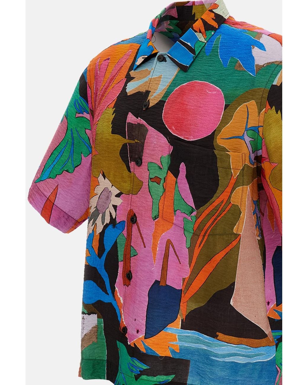 Paul Smith Red Short-Sleeve Patterned Shirt for men