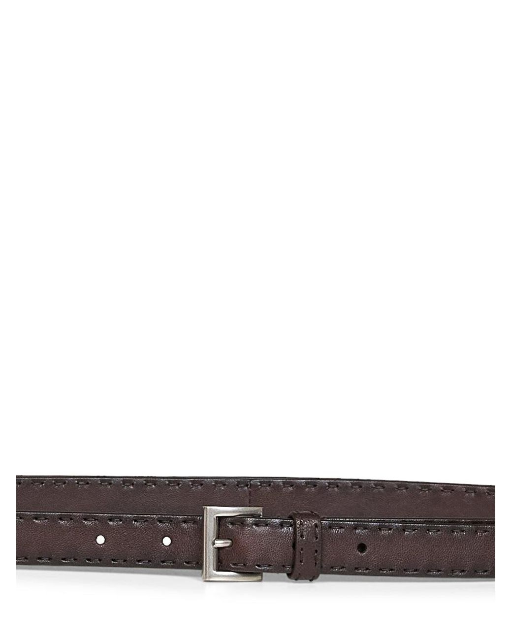 Prada White Coffee Antiqued Nappa Leather Belt