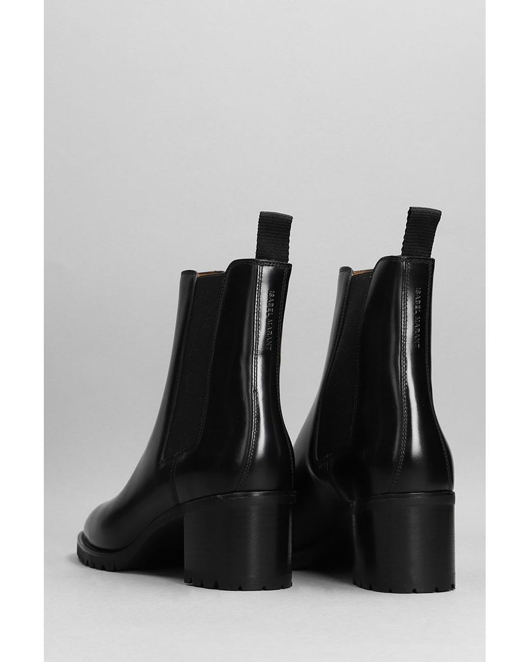 Isabel Marant Dondis Low Heels Ankle Boots In Leather in Black | Lyst UK
