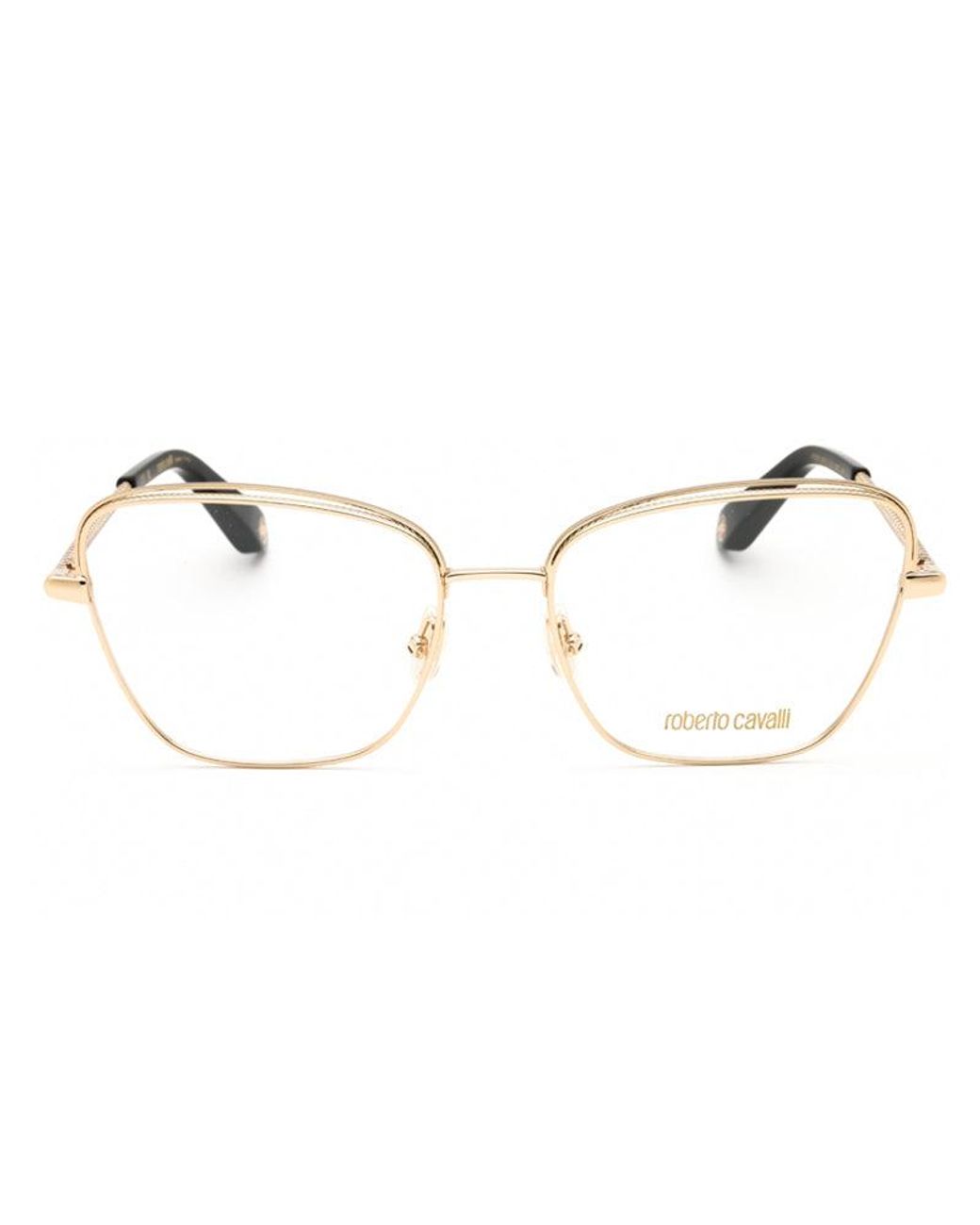 Roberto Cavalli Metallic Eyeglasses Cat Eye Full Rim, Shiny Rose Frame And Clear Demo Lenses Lens Vrc0690300