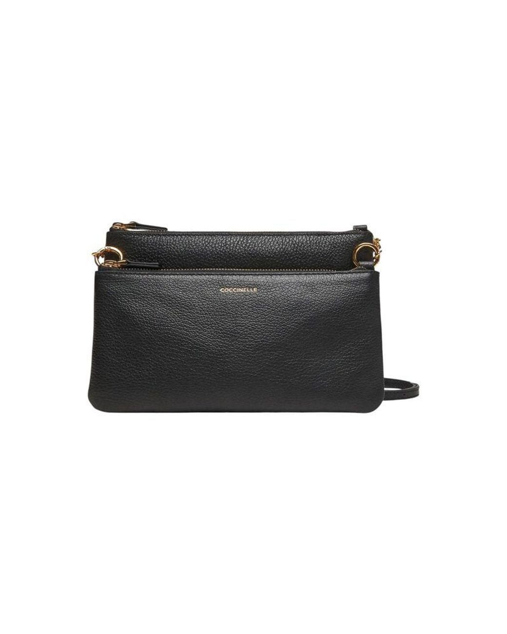 Coccinelle Black Crossbody Bag Cowhide Leather