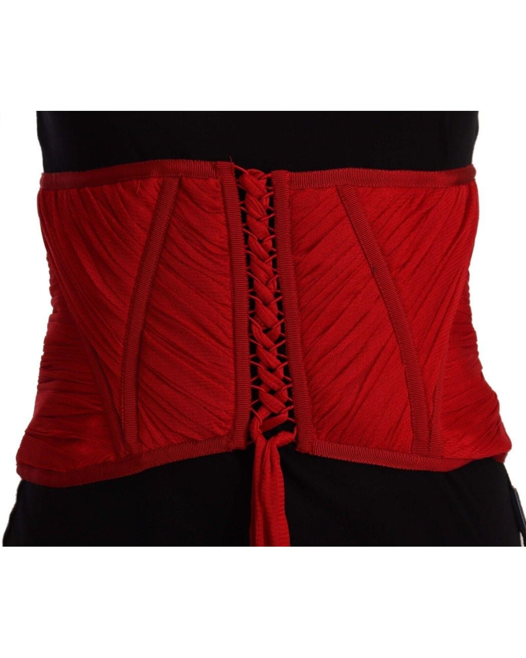 Dolce & Gabbana Red Elegant Silk Corset Belt Top