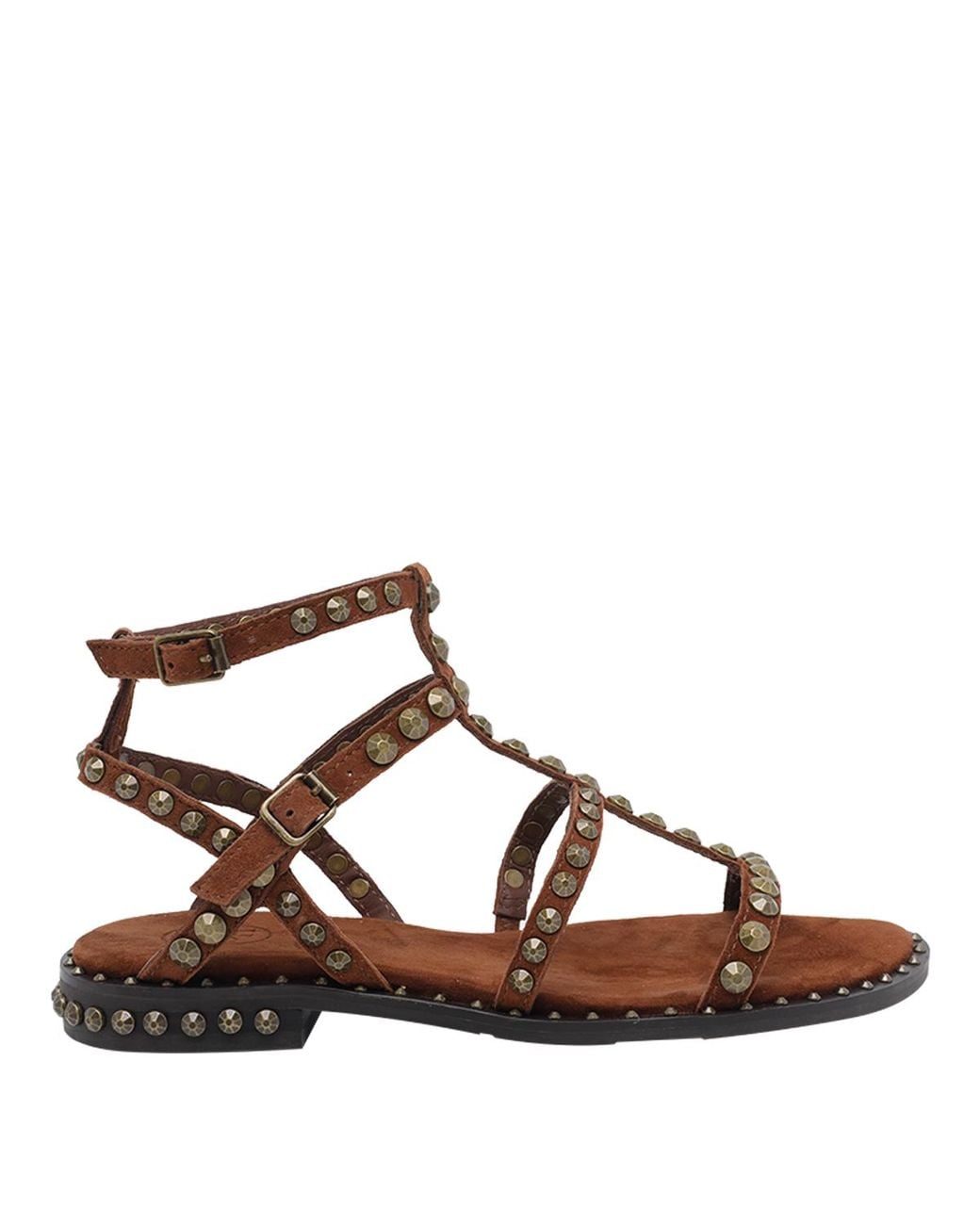 Ash Brown Sandals Suede Leather/Rubber Sole
