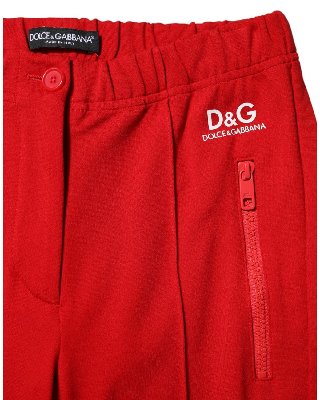 Dolce & Gabbana Red Mid Waist Slim Fit Pants