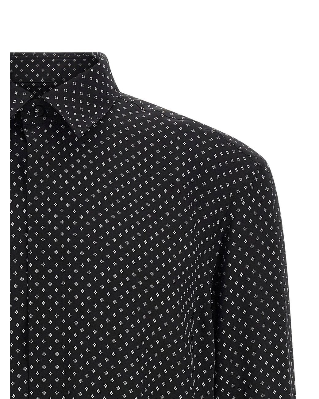 Tom Ford Blue Micro-Print Silk Crepe Shirt for men