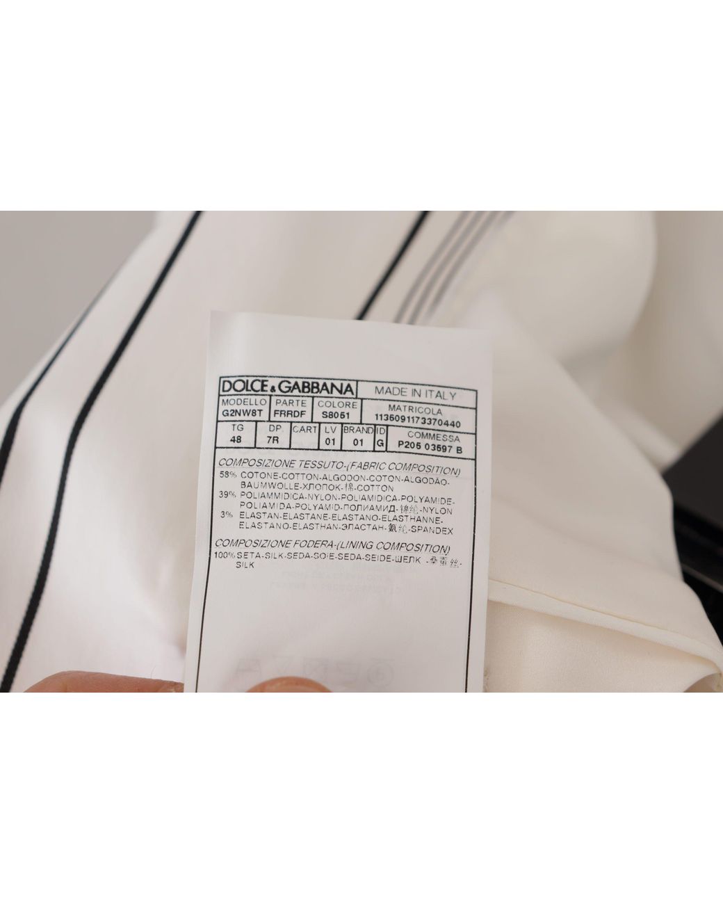 Dolce & Gabbana Brown Stripes Cotton Single Breasted Blazer Nylon Elastane Clothing for men
