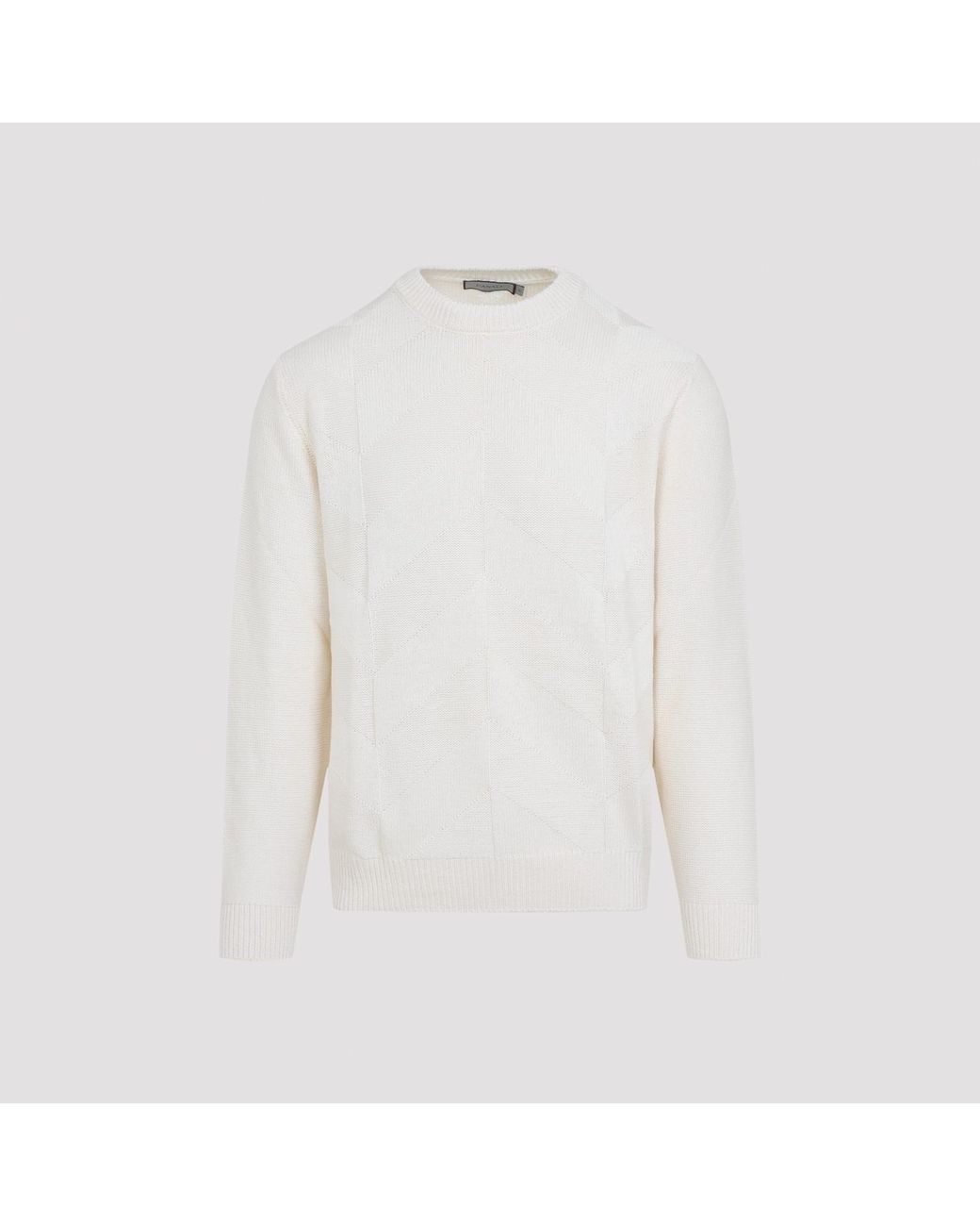 Canali White Knit Sweater for men