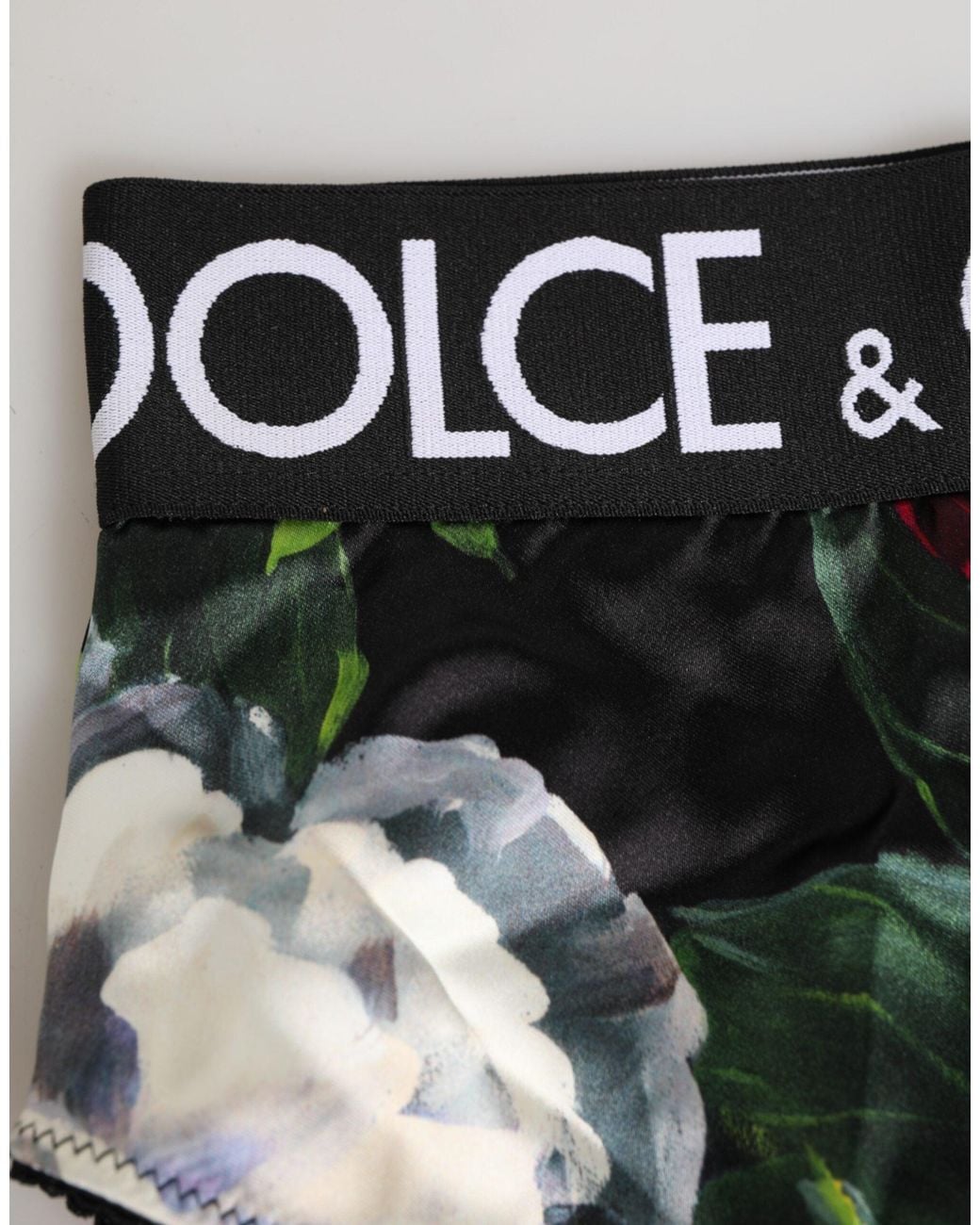 Dolce & Gabbana Black Dolce & Gabbana Floral-Print Brief